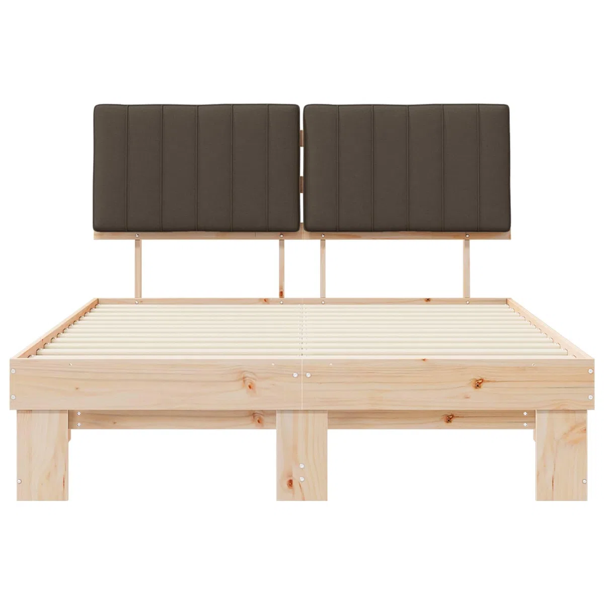 Z litego drewna sosnowego tapicerowane nowoczesne 135 x 190 cm Ciemnoszary