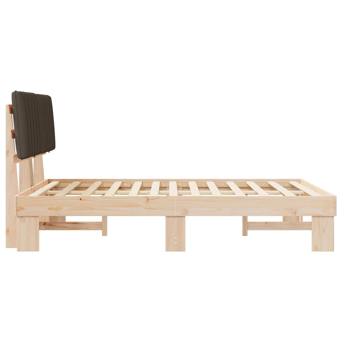 Z litego drewna sosnowego tapicerowane nowoczesne 135 x 190 cm Ciemnoszary