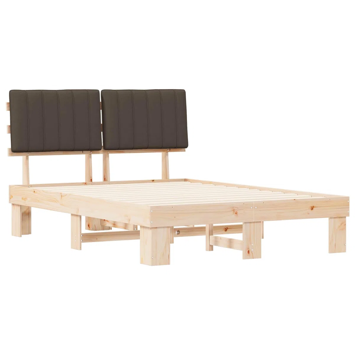 Z litego drewna sosnowego tapicerowane nowoczesne 135 x 190 cm Ciemnoszary