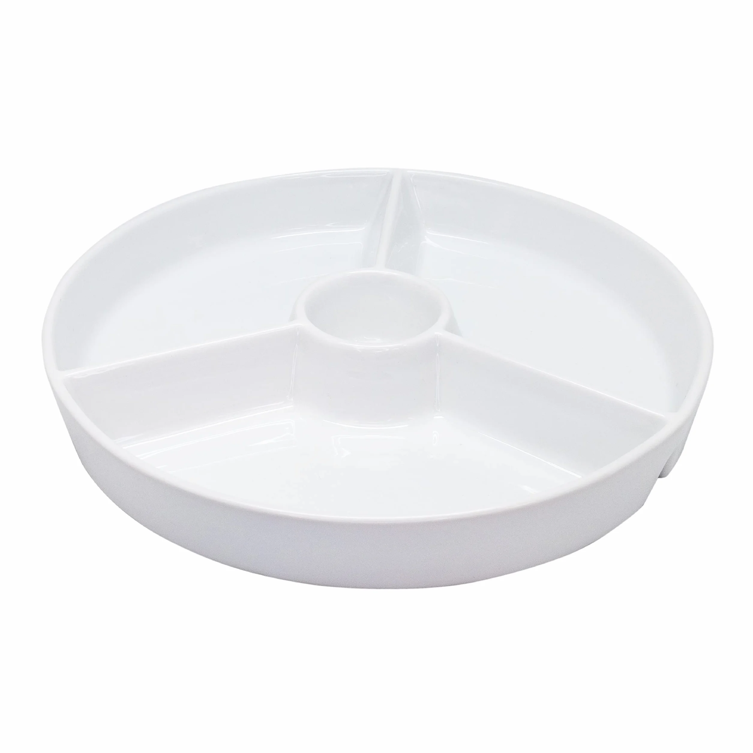 Nerthus FIH 914 okrągły porcelanowy talerz na przekąski 25,5 cm do serwowania przystawek i sosów